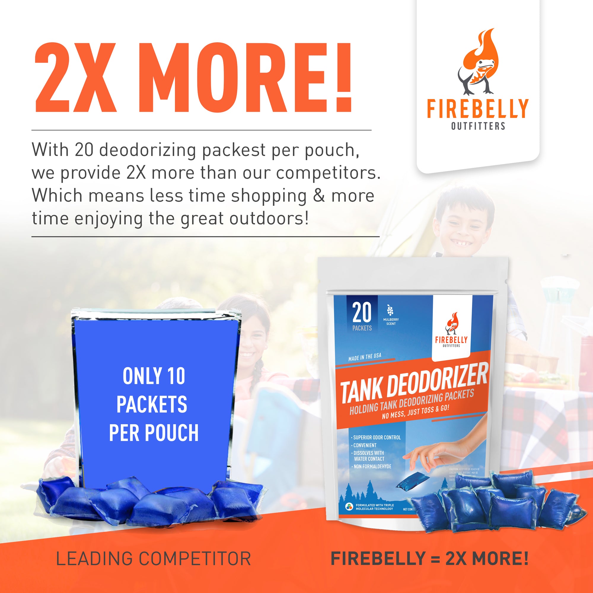 Holding Tank Deodorizing Packets (20 Pack) Mulberry Scent